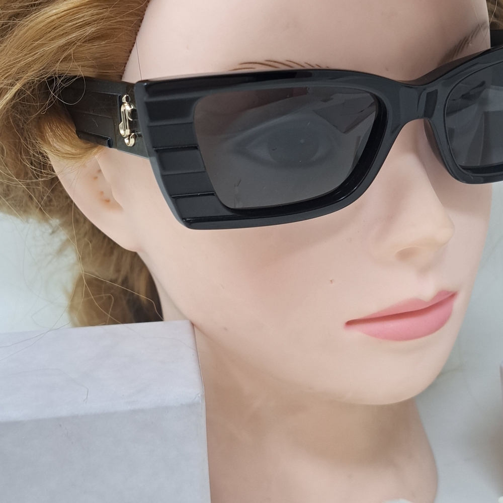 NWT Jimmy Choo Avenue Motif Tatum Sunglasses Matte Black Gray JC5009 53-17-140 - Picture 5 of 15